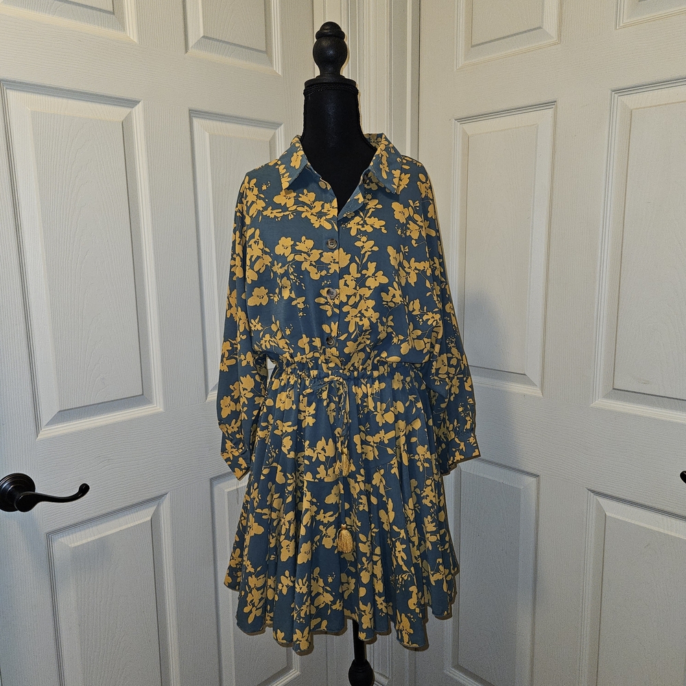 Women's Floral Long Sleeve Dress Sz Large